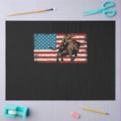 Rodeo Bull Rider Patriottic American Flag Cowboys Tissuepapier (Craft)
