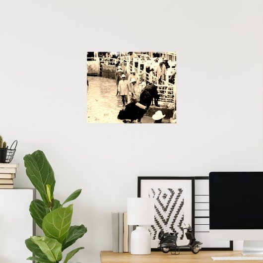 Rodeo Bull Rider Poster (Thuiskantoor)
