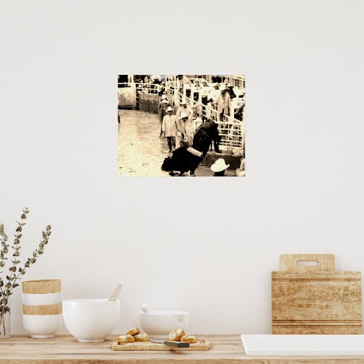 Rodeo Bull Rider Poster (Keuken)