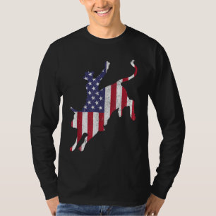 Rodeo Bull Riding American Flag Patriotic Bull Rid T-shirt