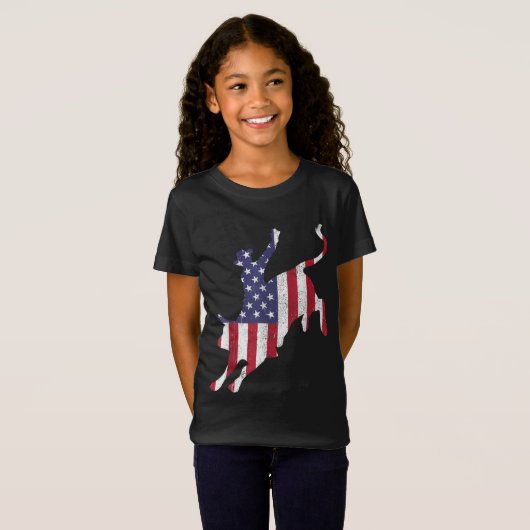 Rodeo Bull Riding American Flag Patriotic Bull Rid T-shirt (Voorkant volledig)