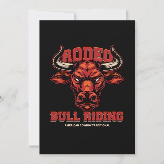 Rodeo Bull Riding Cowboy Western Land Gift Kaart (Voorkant)