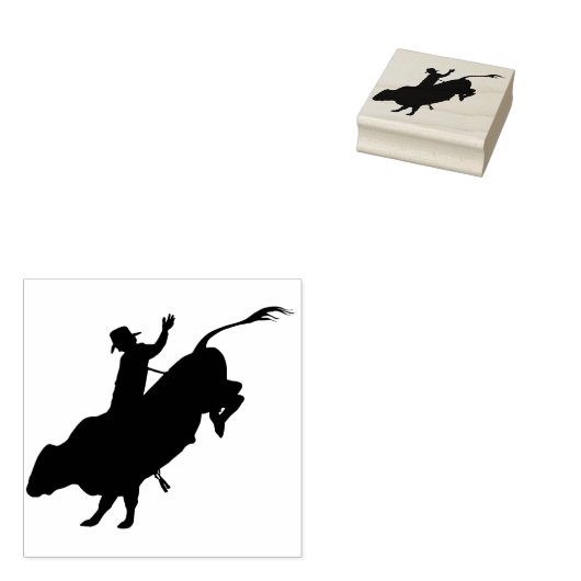 Rodeo / Bull Riding Rubberstempel (Gestempeld)