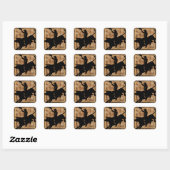 Rodeo Bull Riding Silhouette Vierkante Sticker (Vel)