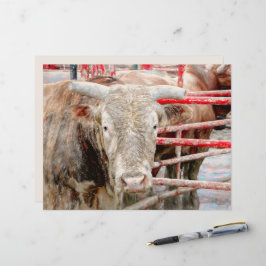Rodeo Bull Rustic Western land