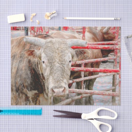 Rodeo Bull Rustic Western land Tissuepapier (Craft)