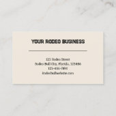 Rodeo Bull Rustic Western land Visitekaartje (Achterkant)