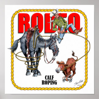 Rodeo Calf Roper Poster