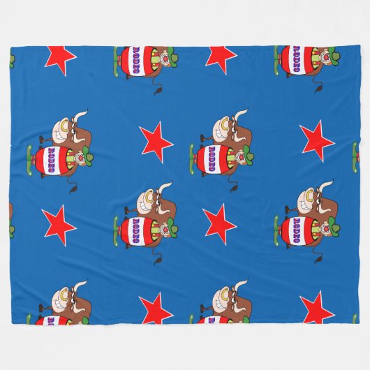 Rodeo Clown en Bull Fleece Deken (Voorkant (Horizontaal))