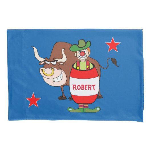Rodeo Clown en Bull personaliseren Pillow-Hoesje Kussensloop (Voorkant)