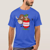 Rodeo Clown in Barrel and Bull Cartoon personaliz T-shirt (Voorkant)