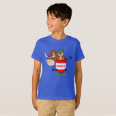 Rodeo Clown in Barrel and Bull Cartoon personaliz T-shirt (Voorkant volledig)