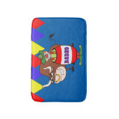Rodeo Clown in Barrel and Bull Western Bath Decor Badmat (Voorkant Verticaal)