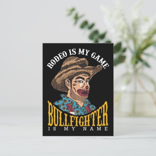 Rodeo Clown Rodeo is mijn spelstrijder Briefkaart (Staand voorkant)