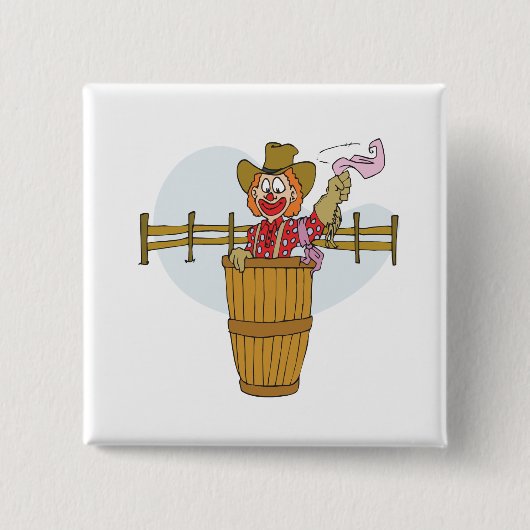 Rodeo Clown Vierkante Button 5,1 Cm (Voorkant)