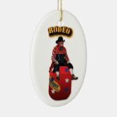 Rodeo Clowns met tekst Keramisch Ornament (Rechts)
