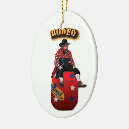 Rodeo Clowns met tekst Keramisch Ornament (Links)