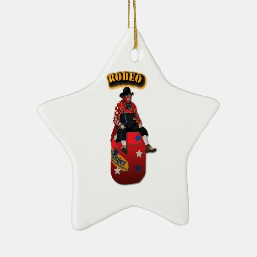 Rodeo Clowns met tekst Keramisch Ornament (Rechts)