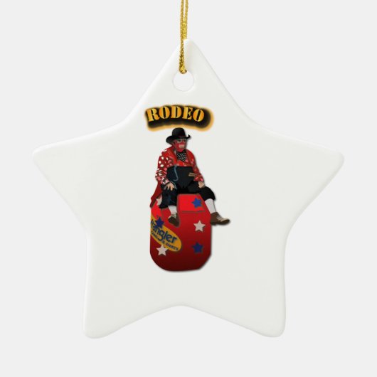 Rodeo Clowns met tekst Keramisch Ornament (Voorkant)