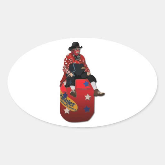 Rodeo Clowns Ovale Sticker (Voorkant)