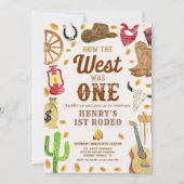 Rodeo Cowboy 1e verjaardag Hoe het Westen was Eén Kaart (Voorkant)