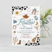 Rodeo Cowboy 2e verjaardagsuitnodiging Kaart (Staand voorkant)