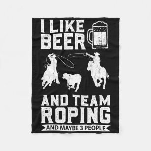 Rodeo Cowboy Barrel Racing Team Roping Horseback R Fleece Deken