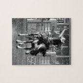 Rodeo Cowboy Bokkend Paard 8 Seconden Om Te Scoren Legpuzzel (Horizontaal)