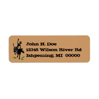 Rodeo Cowboy Bronc Rider Paard Return ADDR labels