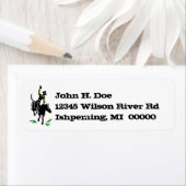Rodeo Cowboy Bronc Rider Paard Return ADDR labels (Insitu)