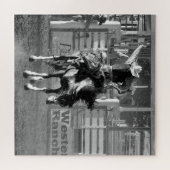 Rodeo Cowboy Bucking Horse 8 seconden naar score Legpuzzel (Horizontaal)