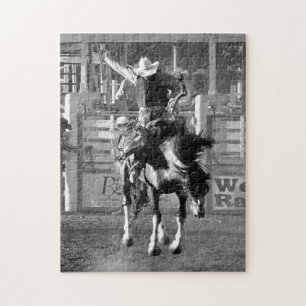 Rodeo Cowboy Bucking Horse 8 seconden naar score Legpuzzel