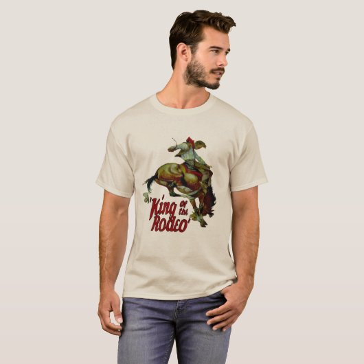 Rodeo Cowboy Bucking Horse koning van Rodeo T-shirt (Voorkant volledig)
