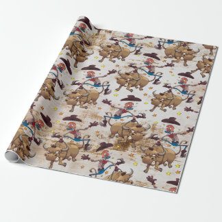 Rodeo Cowboy Bull Riding Land Western Cadeaupapier