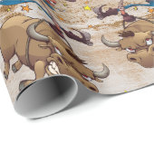 Rodeo Cowboy Bull Riding Land Western Cadeaupapier (Rol Hoek)