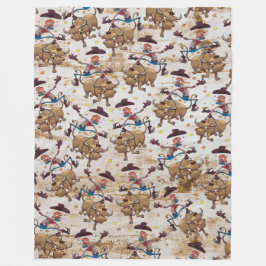 Rodeo Cowboy Bull Riding Land Western Fleece Deken