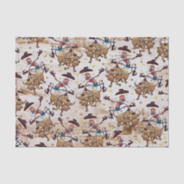 Rodeo Cowboy Bull Riding Land Western Tissuepapier