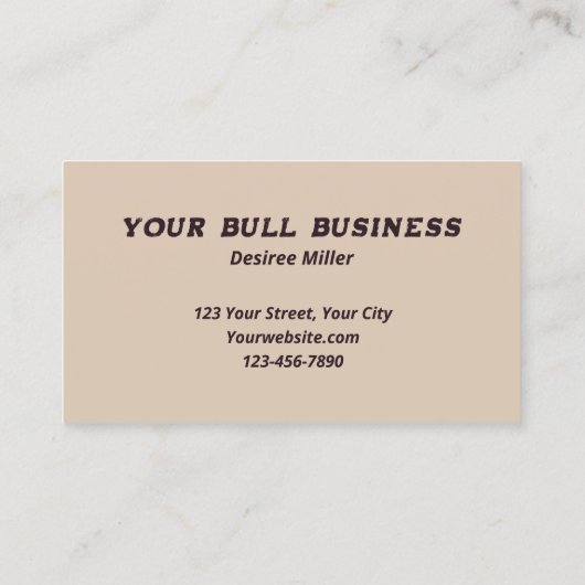 Rodeo Cowboy Bull Riding Visitekaartje (Achterkant)