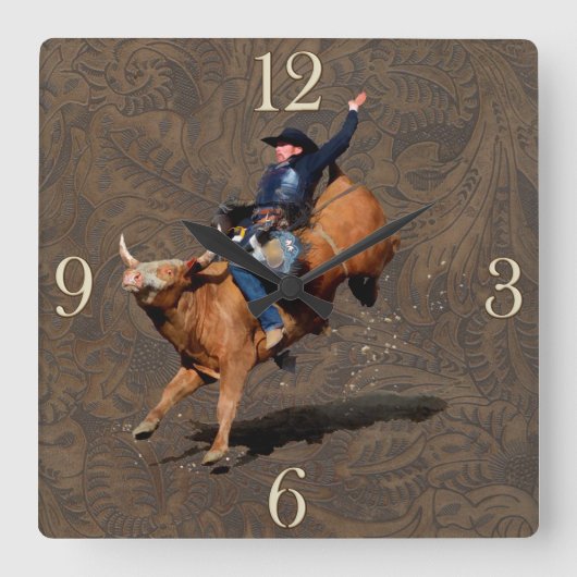 Rodeo Cowboy Bull-Riding Westerne Gedekte klok (Voorkant)