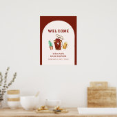 Rodeo Cowboy Cactus Beer Arch Baby shower Welkom Poster (Keuken)