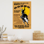 rodeo cowboy die een bronco poster maakt (Keuken)