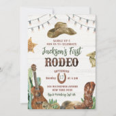 Rodeo Cowboy Eerste Verjaardagsfeest Uitnodiging (Voorkant)