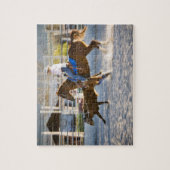 Rodeo cowboy kalf legpuzzel (Verticaal)