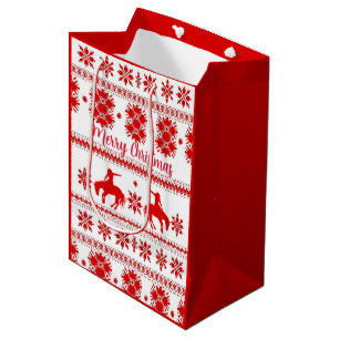 Rodeo Cowboy Kerstmis Noordse Rode Medium Cadeauzakje