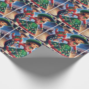 Rodeo Cowboy Kinder draaiende kerstverlichting Cadeaupapier