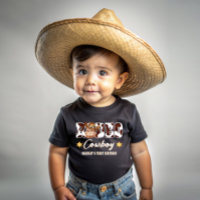 Rodeo Cowboy koe patroontje 1e verjaardag matching