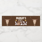 Rodeo Cowboy koe patroontje 1e verjaardag matching Waterfles Etiket (Enkel label)