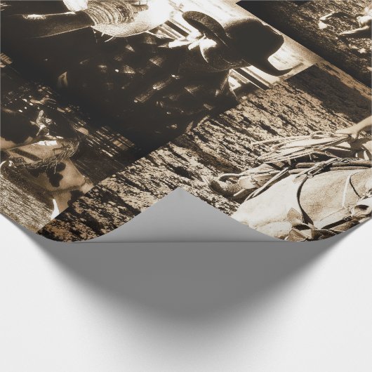 Rodeo Cowboy Landelijk Land Westers Cadeaupapier (Hoek)