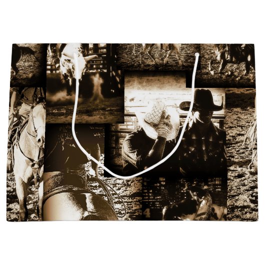 Rodeo Cowboy Landelijke Country Western Thema Groot Cadeauzakje (Voorkant)