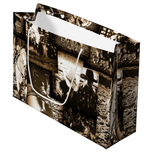 Rodeo Cowboy Landelijke Country Western Thema Groot Cadeauzakje (Voorkant Gekanteld)